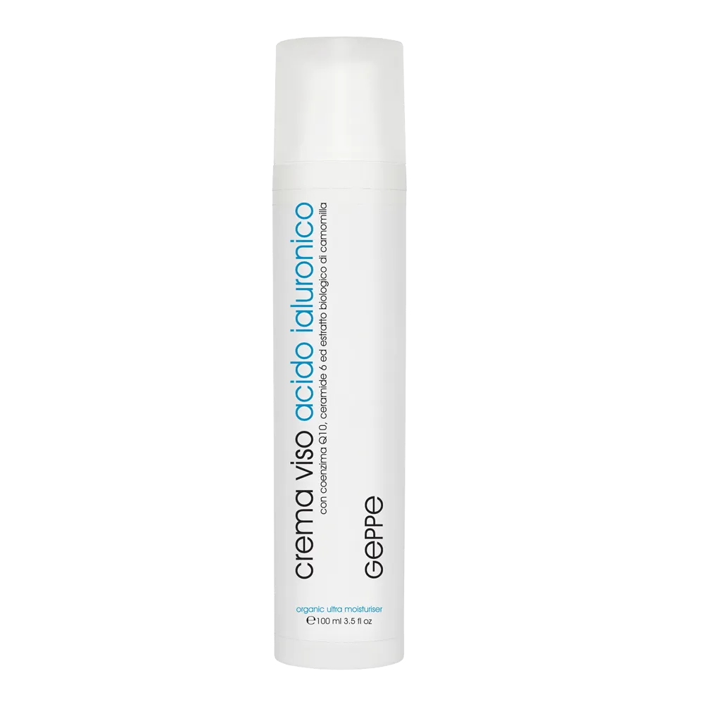 Crema Viso Acido Ialuronico con coenzima Q10, ceramide 6 ed estratto biologico di camomilla
